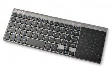 Rechargable Multi-Device Bluetooth Wireless Media Keyboard with Touchpad (Control 3 Systems) (Thumbnail )