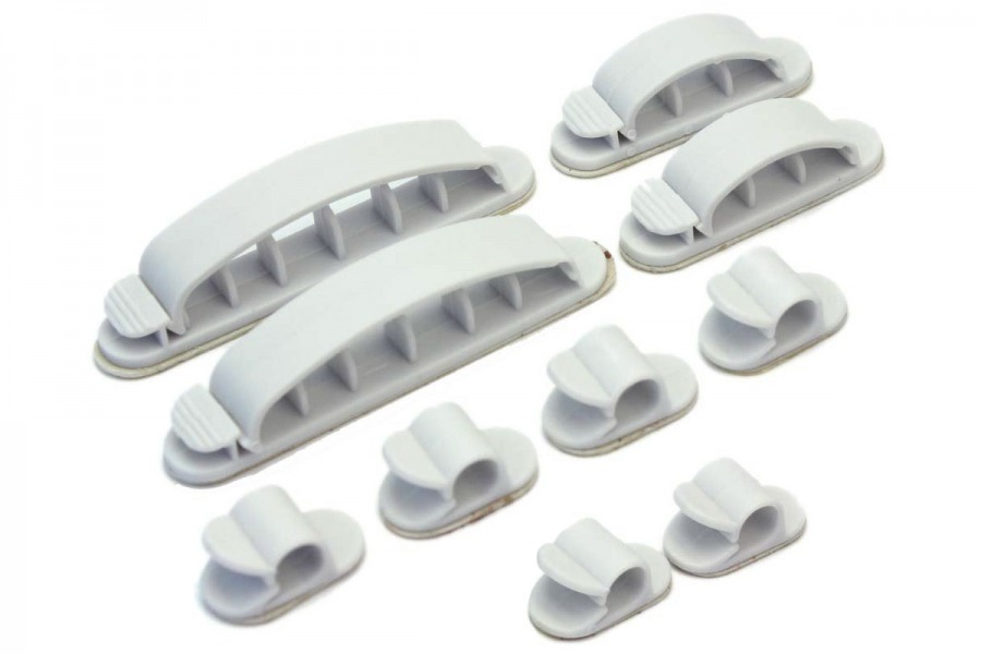 Self-Adhesive Cable Organiser Clips (10 Piece Set) (Photo )