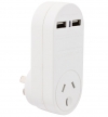 Single 240v Power Outlet + Two USB Charging Sockets (Thumbnail )