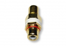 Single RCA Wall Plate Coupler, Red Indicator (Gold Plated) (Photo )
