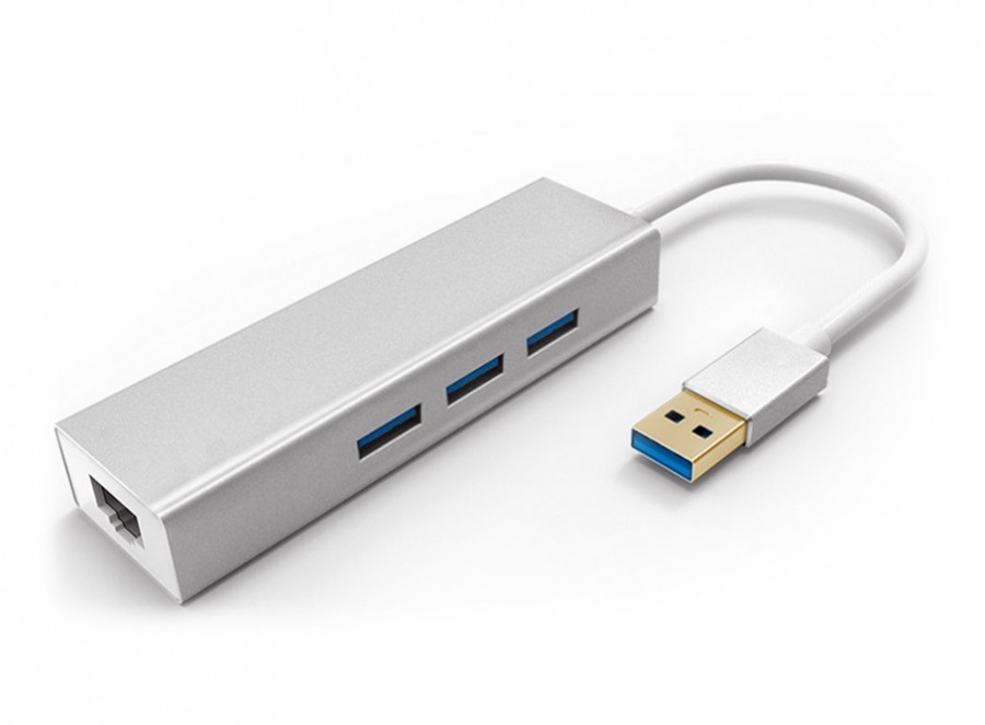 3-Port USB 3.0 Hub with Gigabit Ethernet Adapter