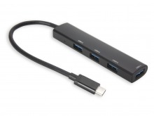 Slim Aluminium USB Hub - USB-C Interface (4x USB 3.0)