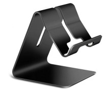 Universal Aluminium Phone Stand - Black (for Phones & Small Tablets) (Thumbnail )