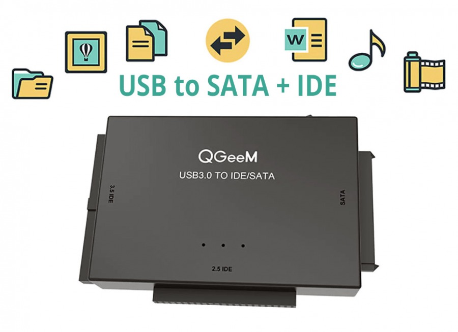 USB 3.0 to SATA & IDE HDD Adapter Kit (Supports 2.5" & 3.5" Drives) (Photo )