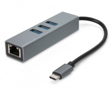 USB 3.1 Type-C 3-Port Hub + Gigabit Ethernet Network Adapter (Thumbnail )