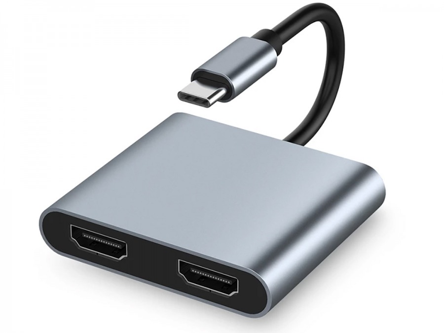 USB-C to Dual HDMI Adapter with Power Delivery (60W, 4K/30Hz) (Photo )