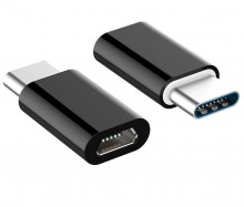 USB-C to Micro-USB Adapter - Male to Female (Black) (Thumbnail )