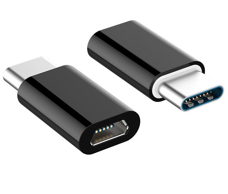 USB-C to Micro-USB Adapter - Male to Female (Black) (Photo )