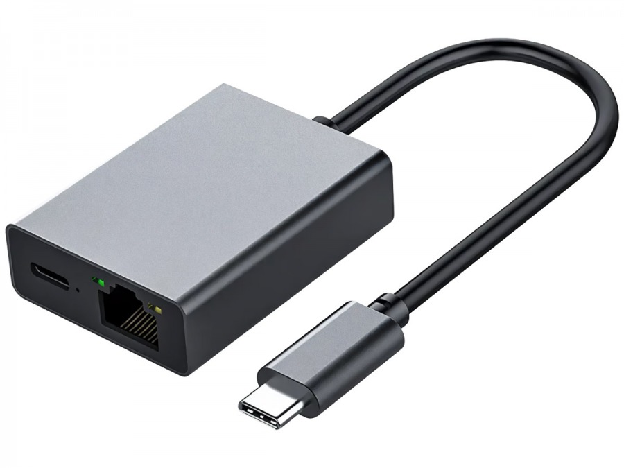 USB-C to RJ45 Ethernet Gigabit Network Adapter with 60W PD (Photo )