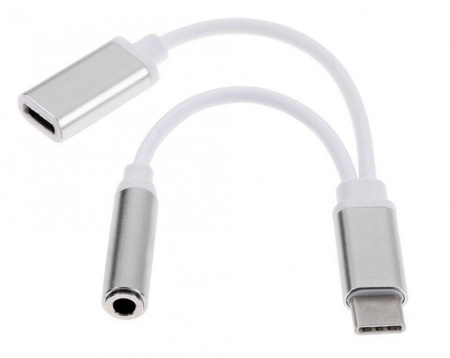 10cm USB Type-C to 3.5mm Headphone Adapter Cable with Charging Function (Photo )