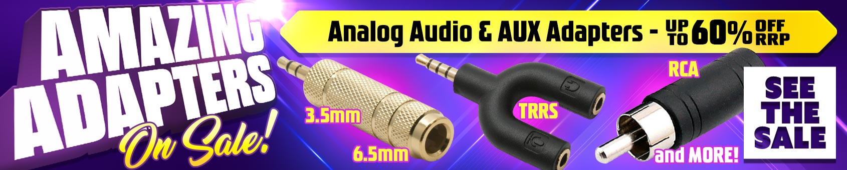 Our BIGGEST SALE EVER on Analogue Audio Adapters during April!!!