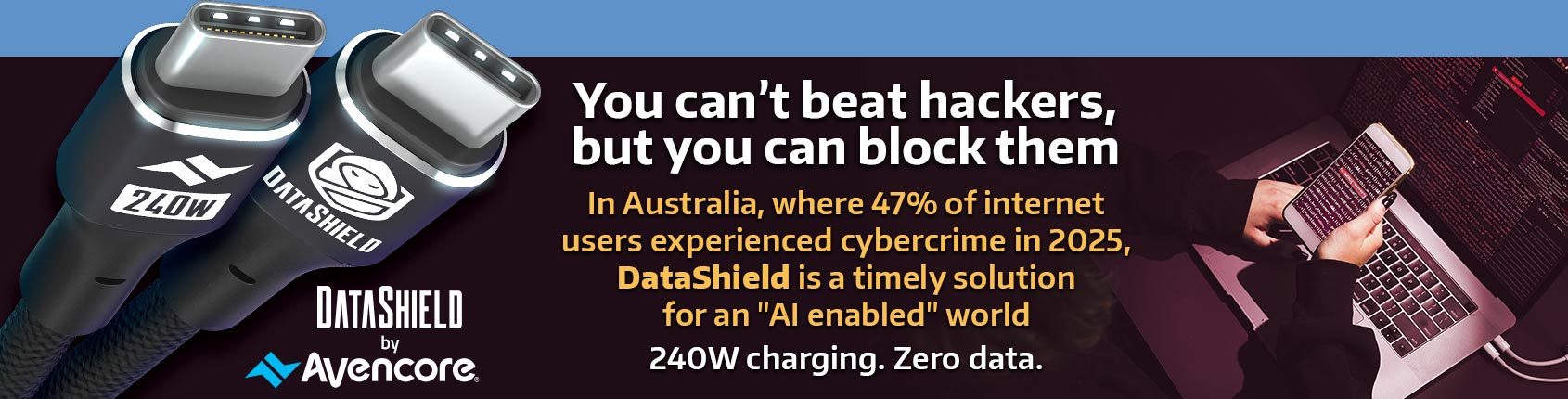 GUARANTEED to Block Hackers from Skimming Your USB-Connection when Charging - DataShield from AVENCORE!