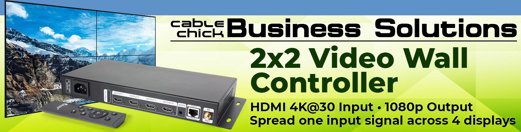 Create a 2x2 Screen VIDEO WALL without spending Thousands @ Cable Chick!!!