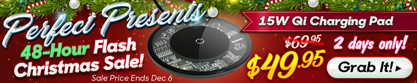 This 15W WIreless QI Phone Charger makes for the Perfect Present this Xmas!
