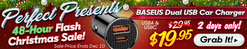 This Dual-Port 30W USB A+C Car Charger makes for the Perfect Present this Xmas!