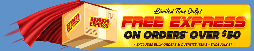 Spend over $50 and Receive FREE EXPRESS SHIPPING AUSTRALIA WIDE during July!!